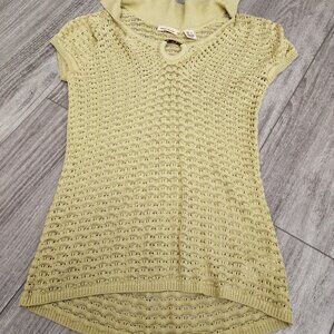 DKNY JEANS Women's Large L Shirt Blouse Top Green / Olive Cotton Rayon